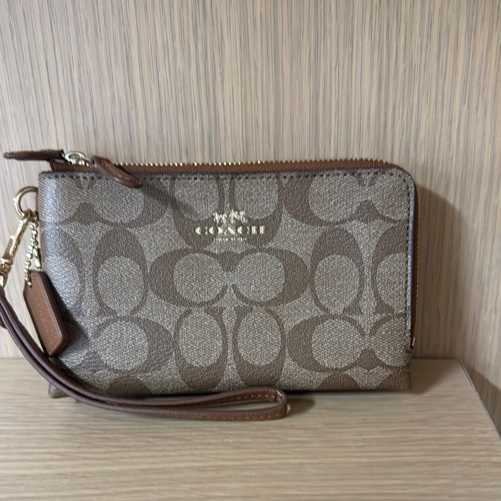 Coach Brown Wristlet